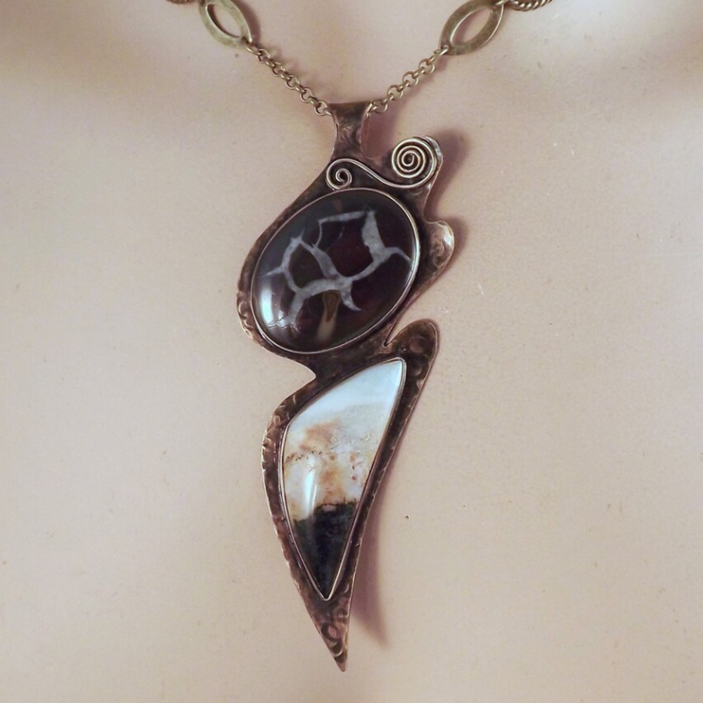Patrician Art signature necklace (septarian nodule and jasper)